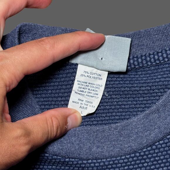 Camel 1996 VTG Knit Tee Blue USA Made Size L Mens RARE 90s Graphic Shirt - Picture 6 of 7